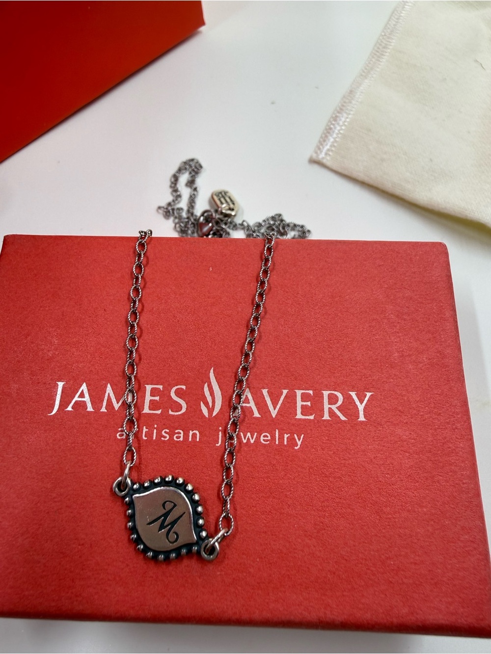 Retired James Avery Memoir Initial M Necklace Sterling